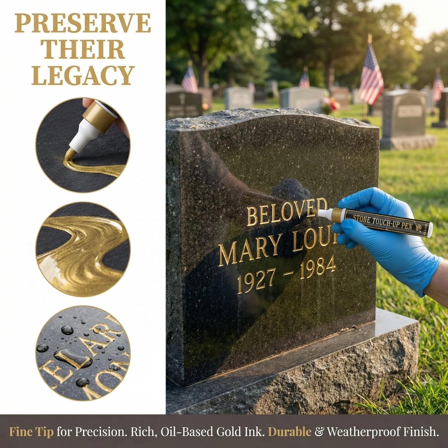 🐦A gold pen for restoring faded gravestone inscription