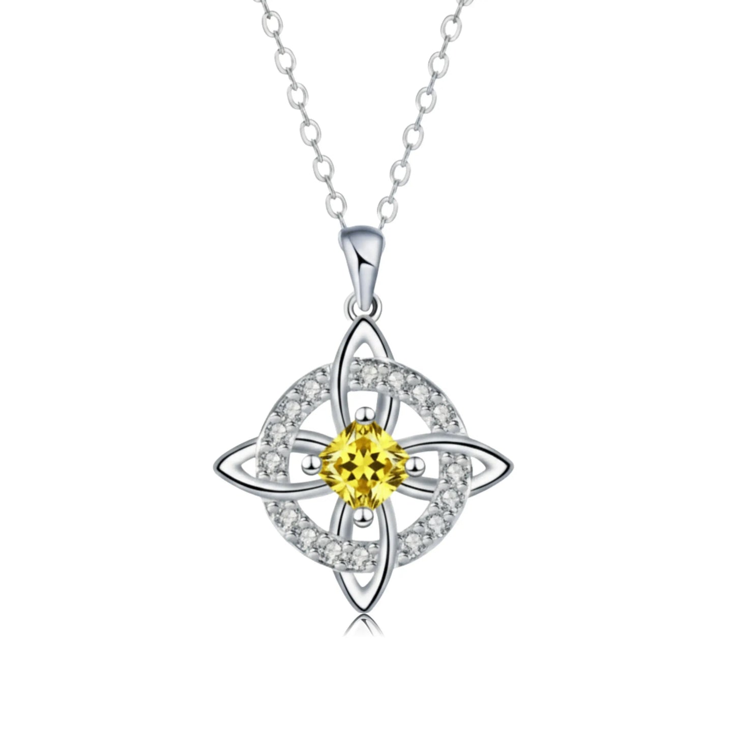 ✨ Mystical Birthstone Witches Knot Necklace – Natural Crystal 🔮💞Protect Your Loved Ones