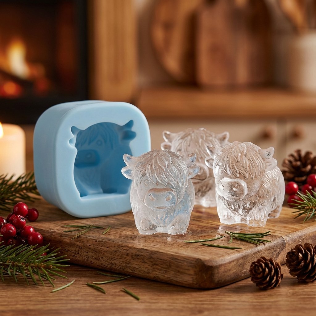 ⏳Last Day Special Price ￡9.99!!🐮 Mini Highland Cow Ice Cube Mold – Cute 3D Ice for Drinks, Parties & Gifts