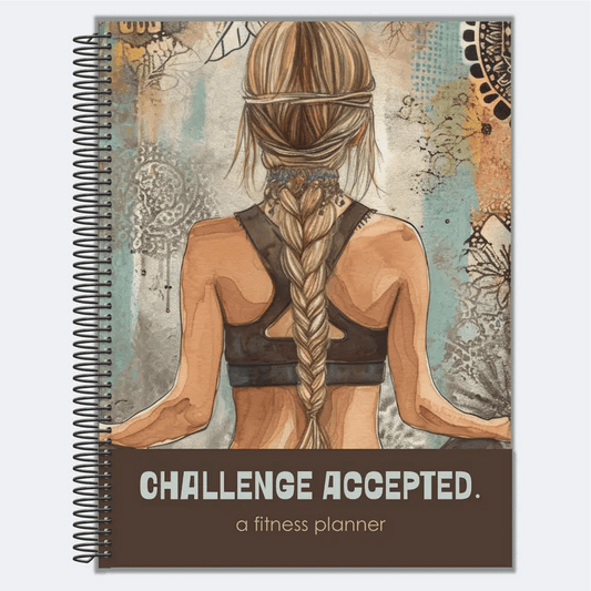 💪Challenge Accepted Fitness Planner: 90 Day Exercise and Food Journal for Wellness and Gratitude