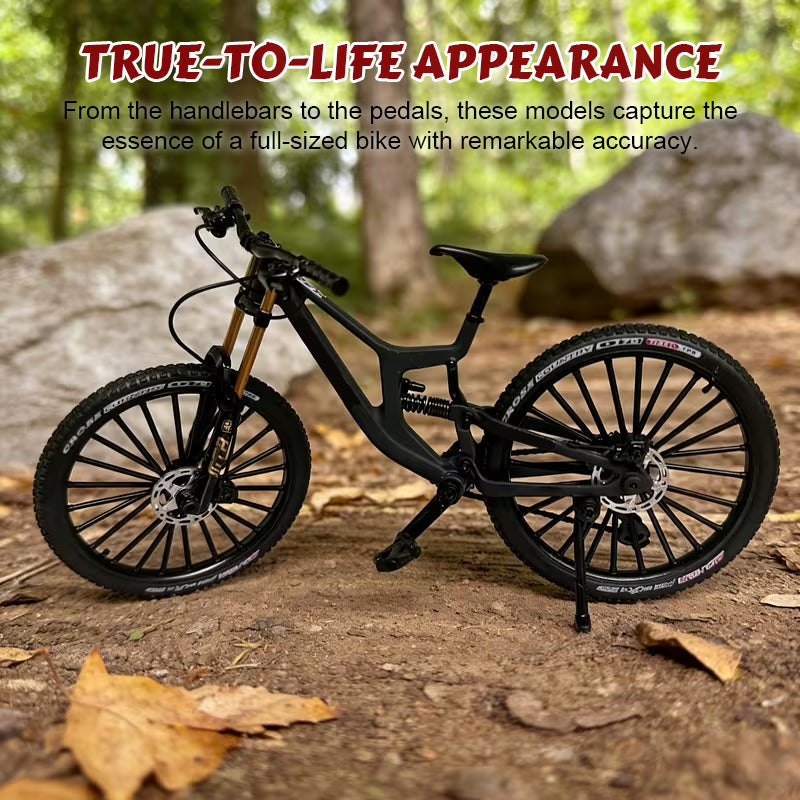 Collectible Alloy Simulation Mountain Bike Model with Front and Rear Suspension