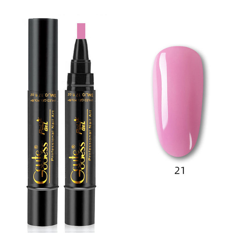 One-step glue three-in-one nail polish gel pen