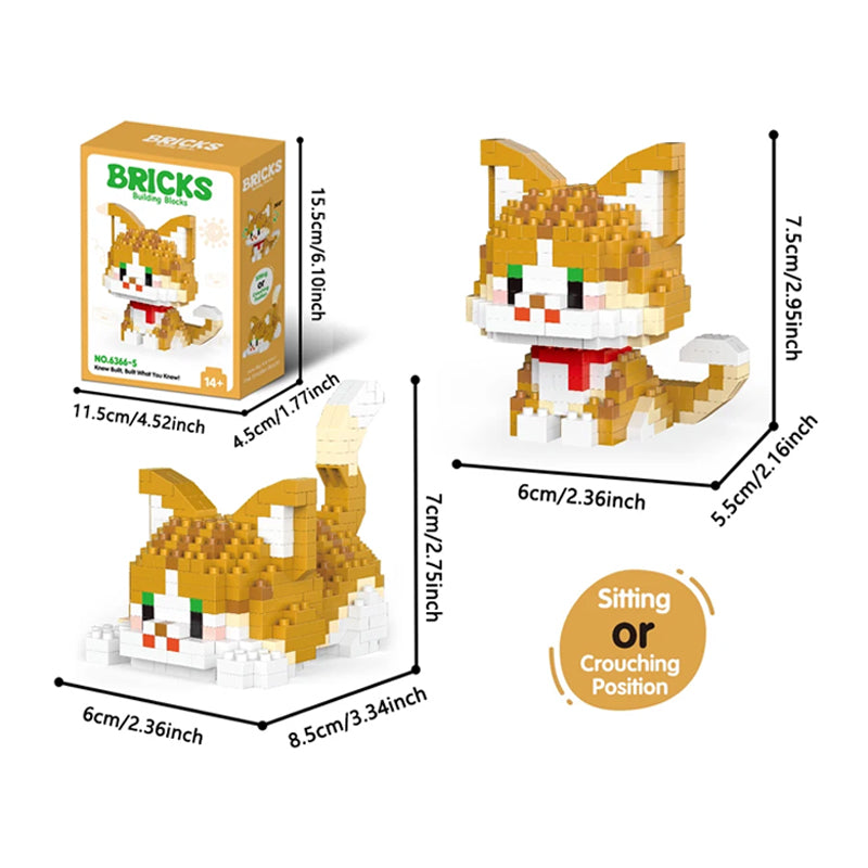 Cute Pet Micro-particle Building Block Models 🐶🐱🧩