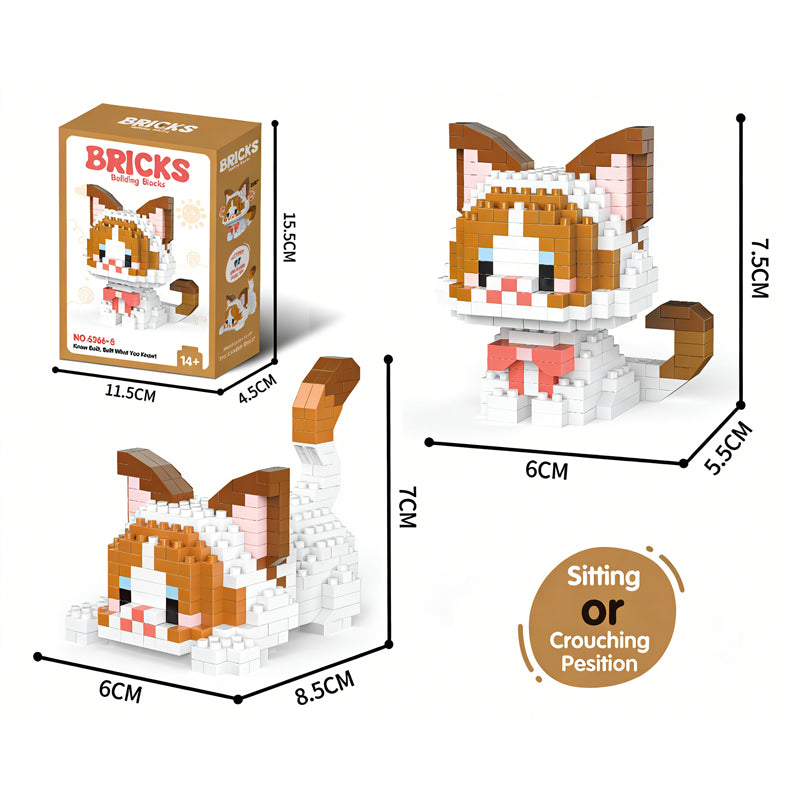 Cute Pet Micro-particle Building Block Models 🐶🐱🧩