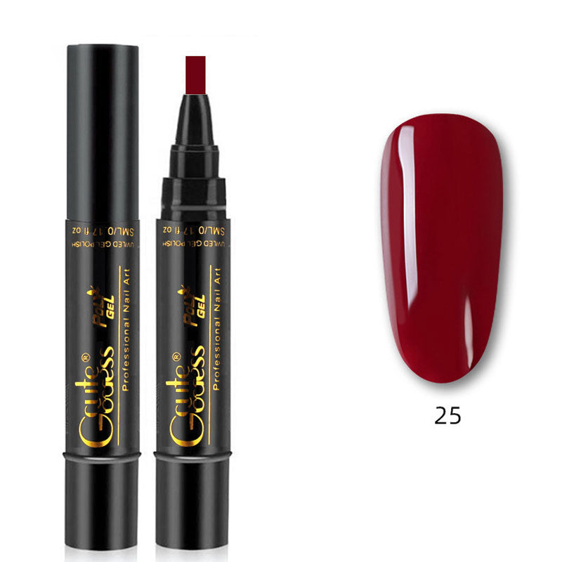 One-step glue three-in-one nail polish gel pen