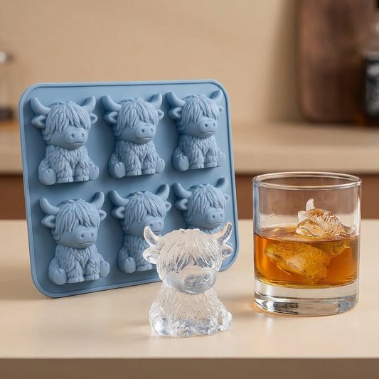 ⏳Last Day Special Price ￡9.99!!🐮 Mini Highland Cow Ice Cube Mold – Cute 3D Ice for Drinks, Parties & Gifts
