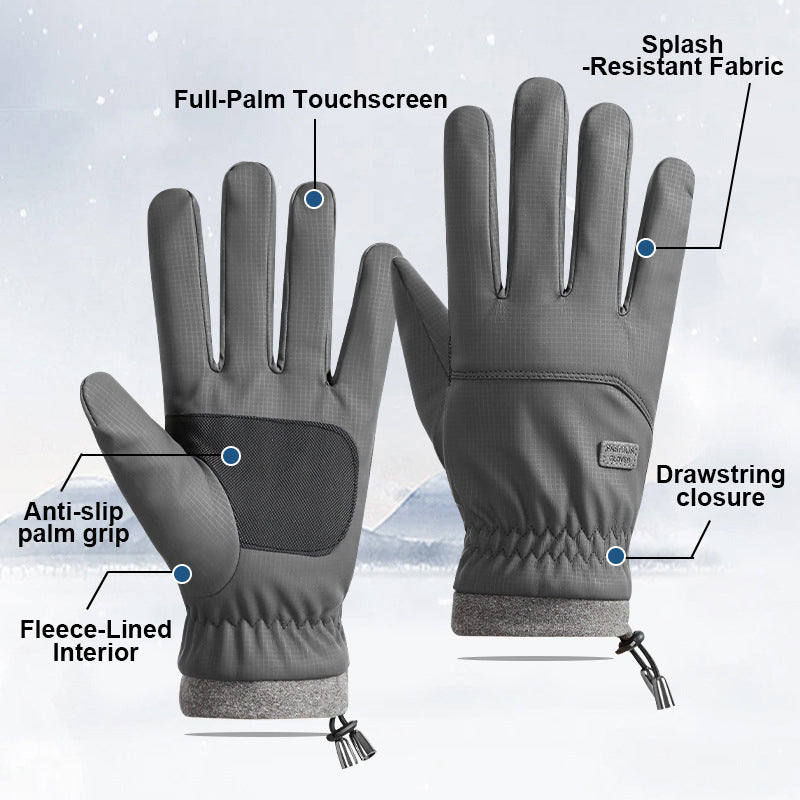 Winter gloves with fleece lining, waterproof and touchscreen compatibl