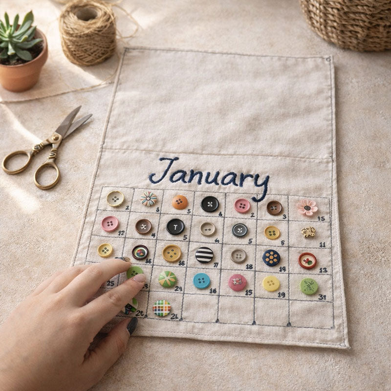 🧵 Button Memory Calendar - 2026 Sewing Button Calendar Cloth