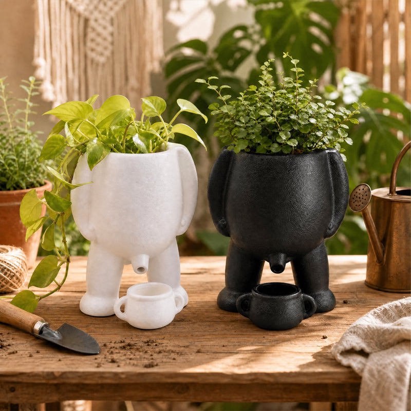 Creative 'Peeing' Planter Pot - Quirky Nordic Art Succulent Flower Pot for Unique Home Decor