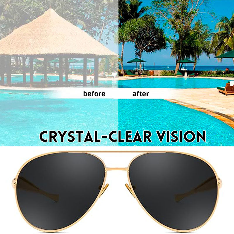 Gold Fashion Rectangular Sunglasses