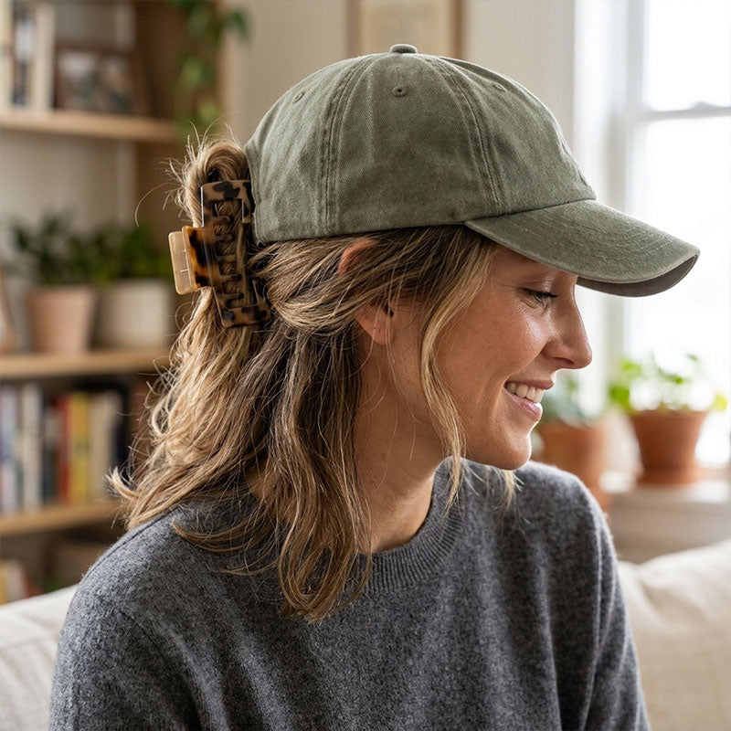 🔥Limited-time offer: only £6.99 per item🧢 Oversized Hat-Friendly Hair Claw Clip 🧢