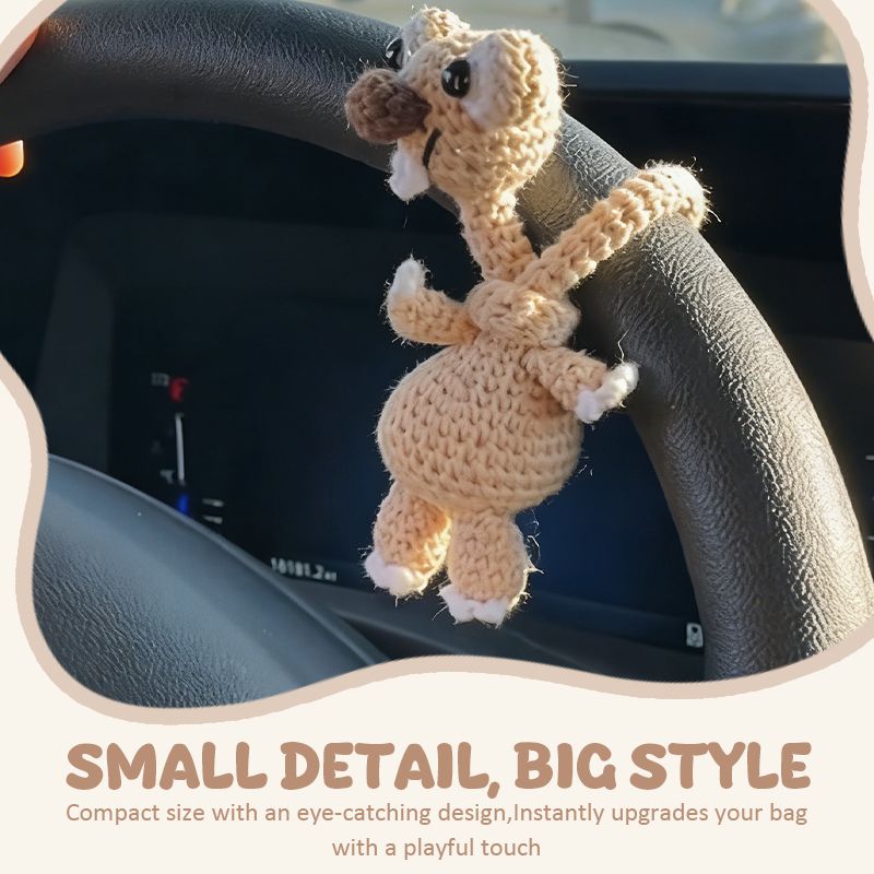 Crochet Prehistoric Sloth Bag Charm