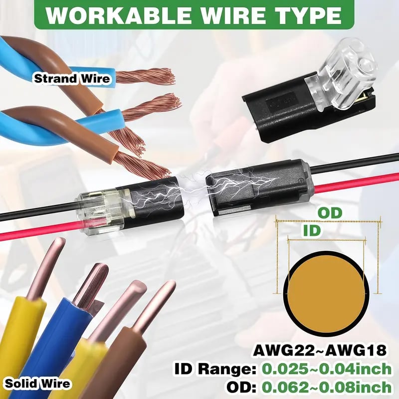 🏆NEW YEAR SALE 49% OFF👍Double-Wire Plug-in Connector Led Light Strip Connectors 2 Pin