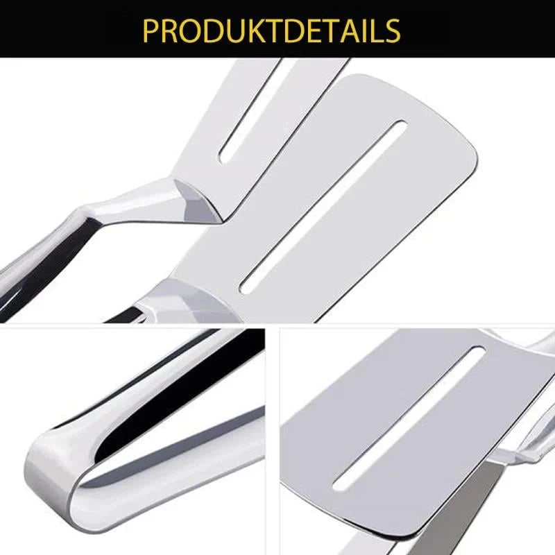 🔥 Multifunctional Stainless Steel Cooking Tongs – Spatula and Tongs in One! 🍔