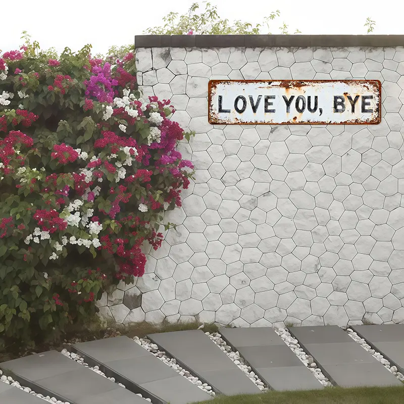 ❤️ LOVE YOU, BYE – Vintage metal road sig