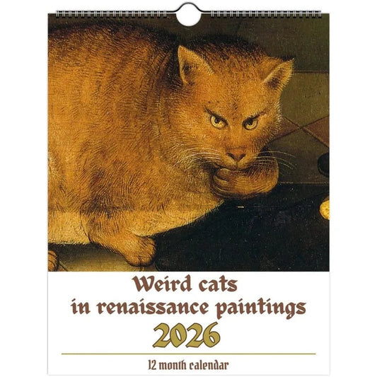 🔥Last Day 49% OFF - 🗓️🎨 Meet the Weird Cats in Renaissance Paintings 2026 Calendar
