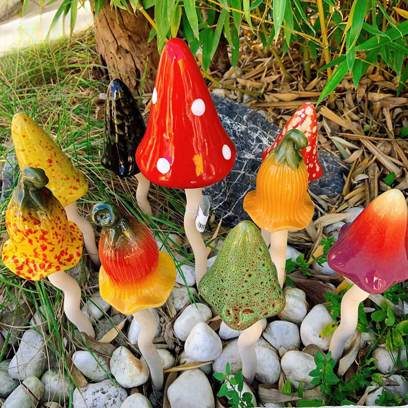 🍄Tinkling Toadstools Ceramic Mushrooms for Garden Decoration