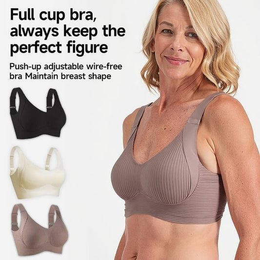 🔥Spring Hot Sale 49% OFF- Ribbed Push Up Adjustable Wireless Bra for Women