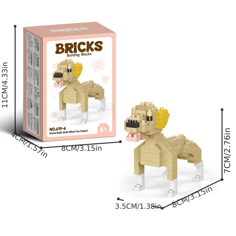 Cute Pet Micro-particle Building Block Models 🐶🐱🧩