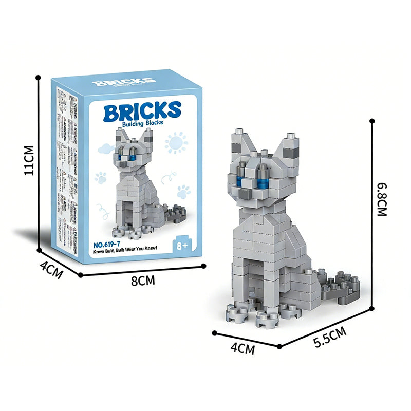 Cute Pet Micro-particle Building Block Models 🐶🐱🧩