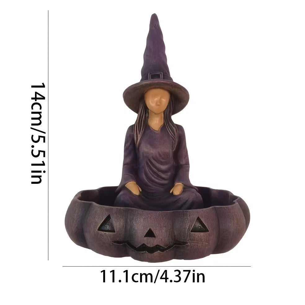 🧙 Witch Pumpkin Storage Tray - Resin Halloween decorations