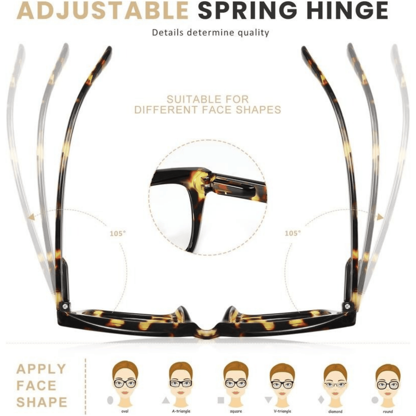 👓3-pack reading glasses in tortoiseshell pattern – oversized square reading glasses that block blue ligh