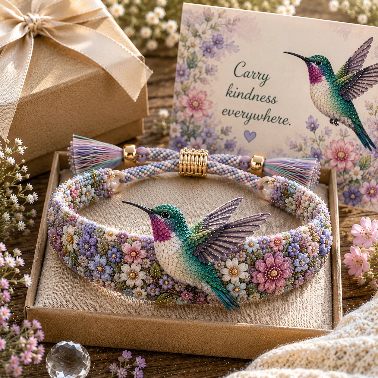 🏆Limited Time Sale 49% OFF💙Handmade Bird/Bees Embroidered Bracelet Collection