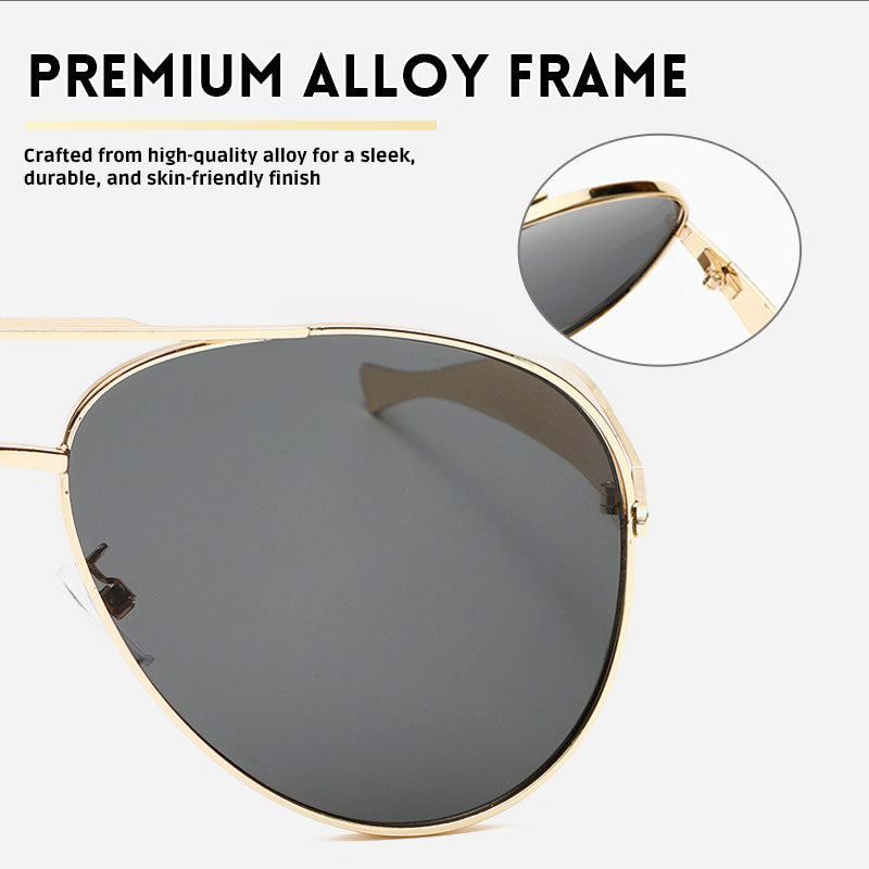 Gold Fashion Rectangular Sunglasses