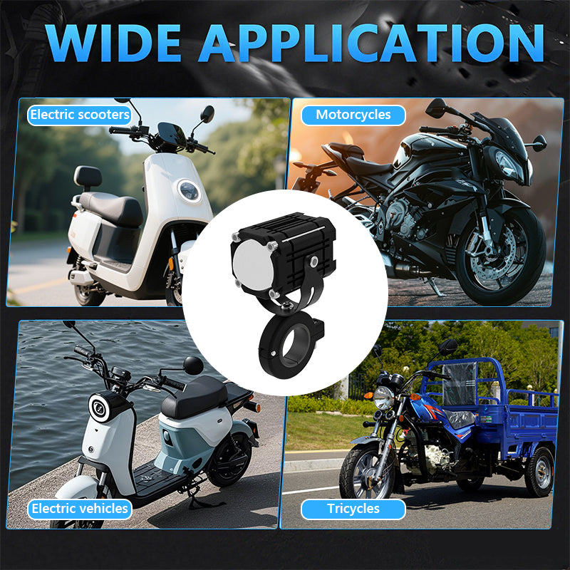 LED Devil Eye auxiliary headlights for motorbikes with high beam and dipped bea