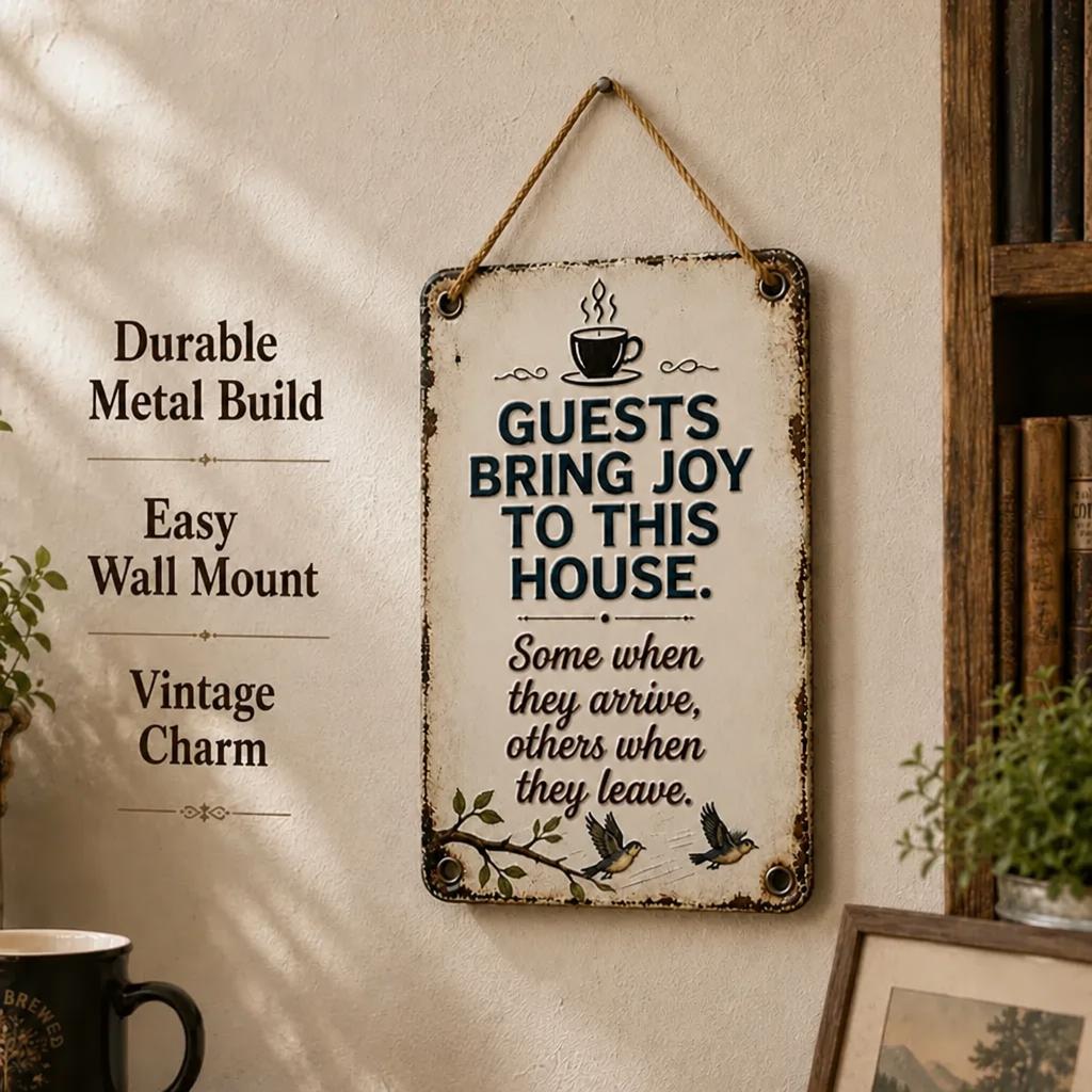 Cozy Welcome Metal Sign for Porch & Garden - Weatherproof Vintage Wall Decor for Front Door, Outdoor Gate & Yard Fence
