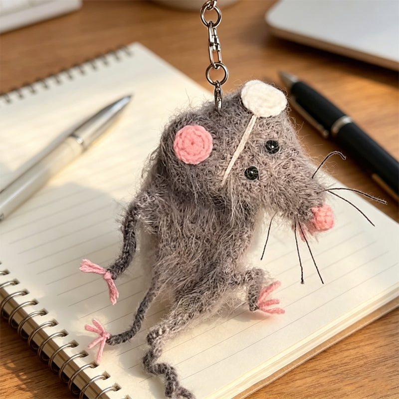 Finished Dried Mouse Keychain