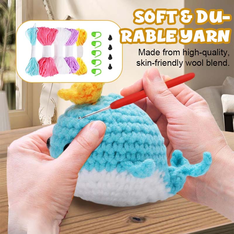 DIY crochet kit: wool doll whale