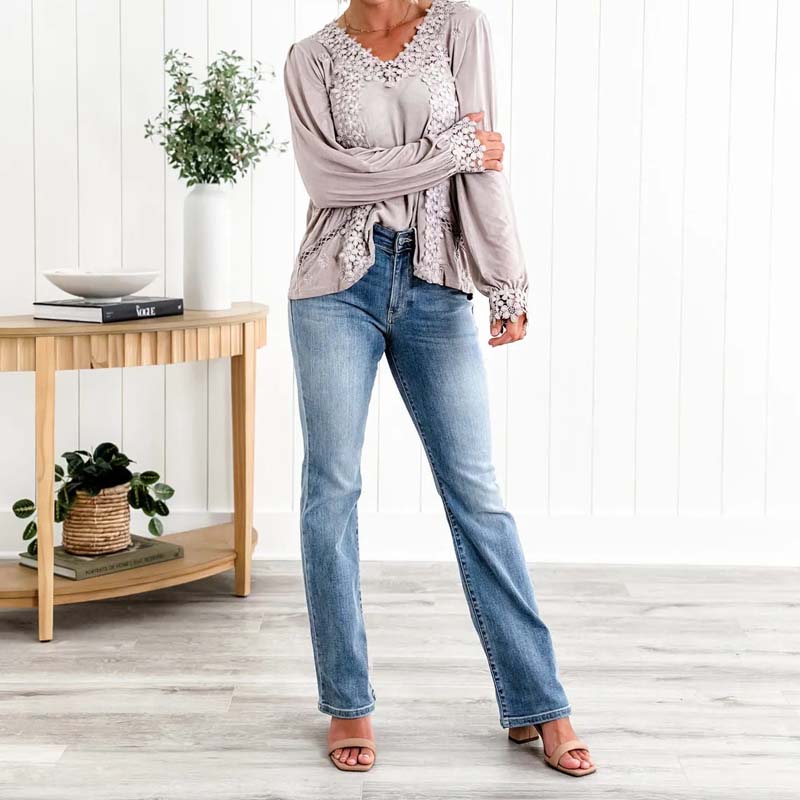 flared waist jeans