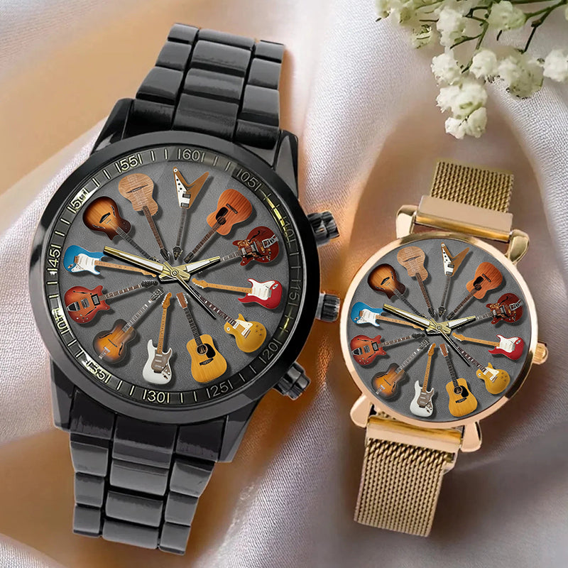 Rock Day and Night Guitar Clock