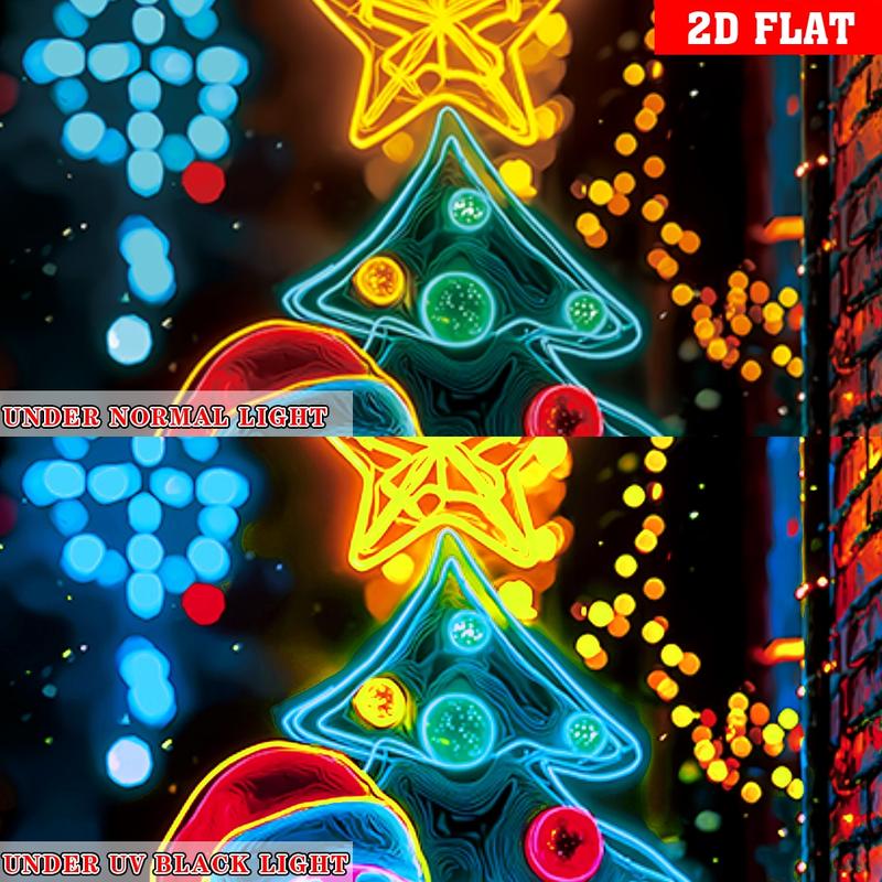 Fluorescent Christmas Door Cover Party Banner