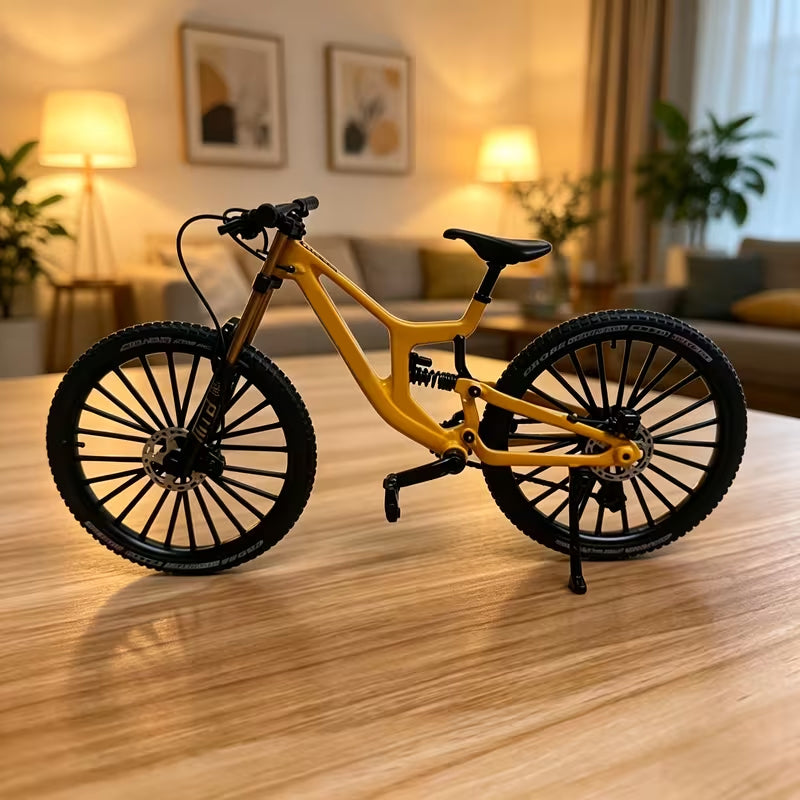 Collectible Alloy Simulation Mountain Bike Model with Front and Rear Suspension