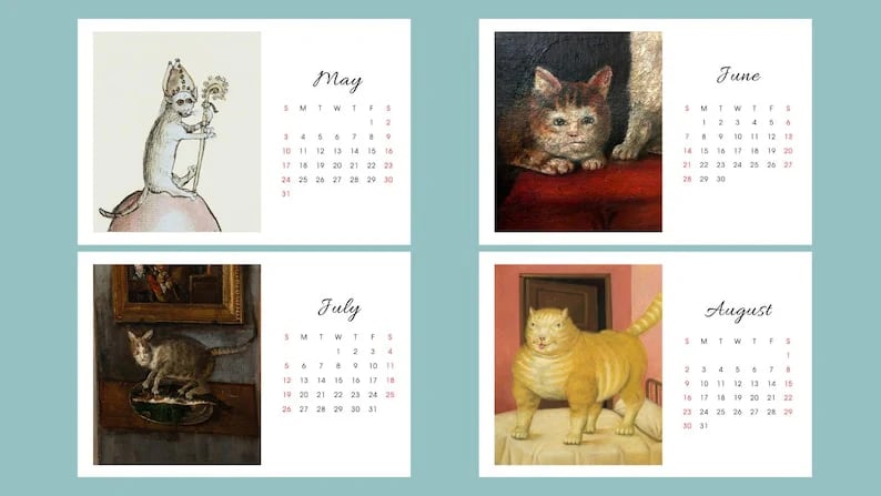 Ugly Cats In Renaissance Paintings 2026 Calendar