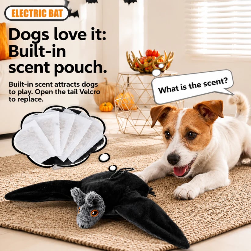 🦇 Electric Flapping Bat Dog Toy