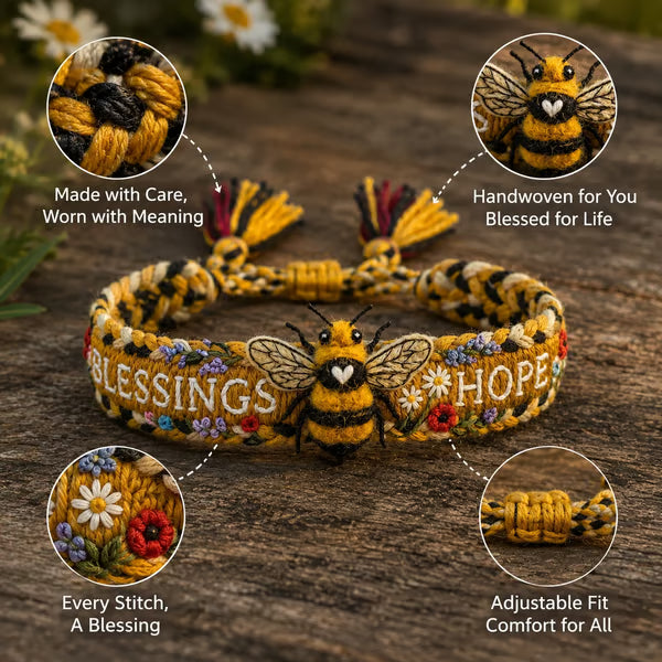 🏆Limited Time Sale 49% OFF💙Handmade Bird/Bees Embroidered Bracelet Collection