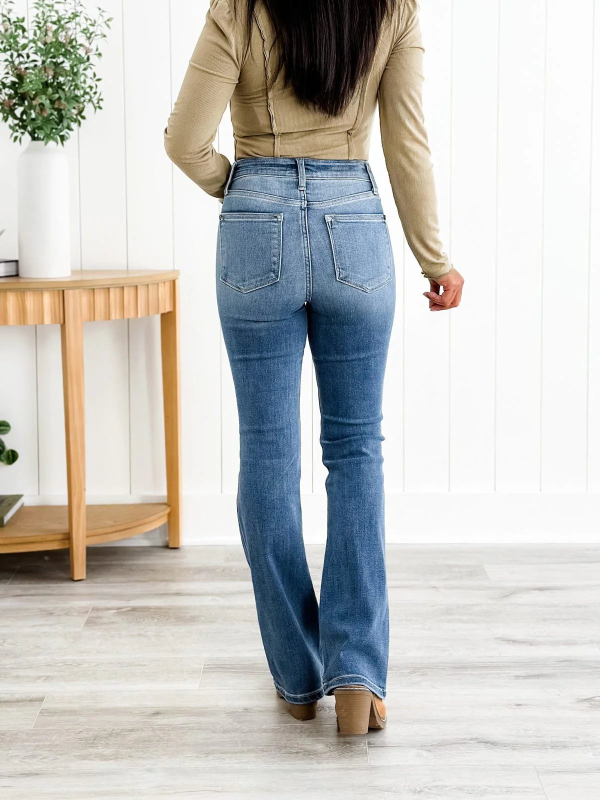 flared waist jeans