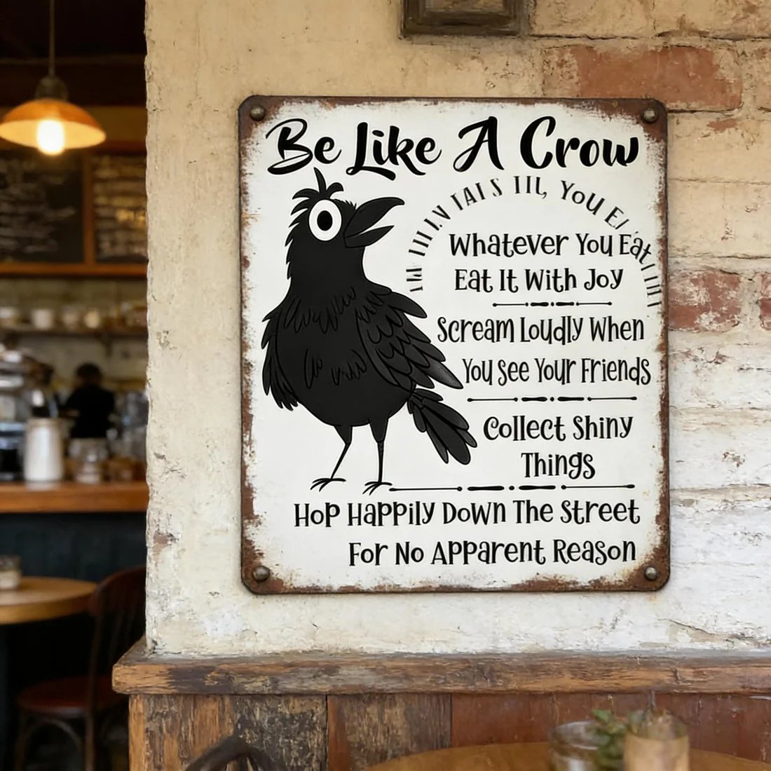 🔥HOT SALE 49% OFF🐦‍⬛Be Like A Crow Vintage Metal Sign – Funny Positive Wall Art✨
