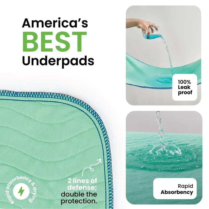 🥳2026 HOT SALE 50% OFF- ￡8.99!!🌟Reusable Heavy Absorbency Bed Protection Pads