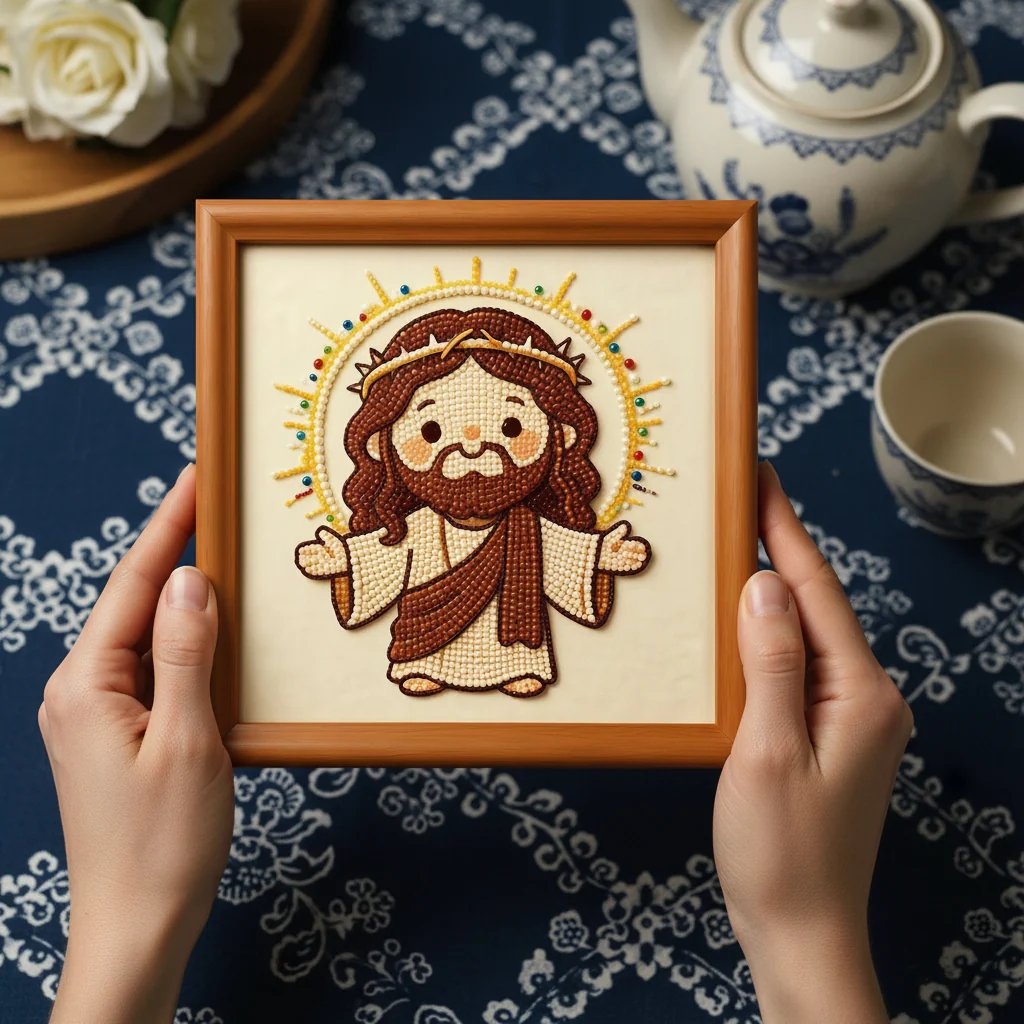 ✝️ Cute Jesus Pearl Diamond Painting Kit 💖Beginner Friendly