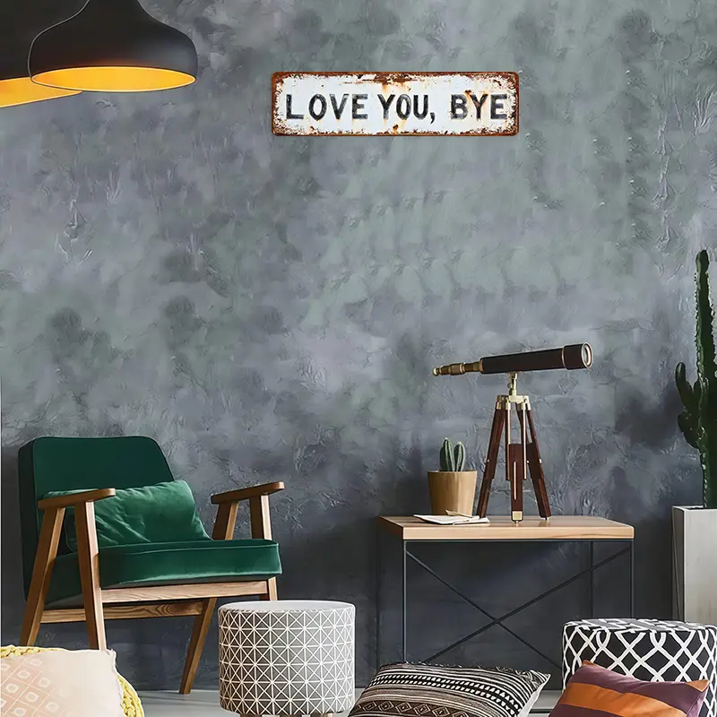 ❤️ LOVE YOU, BYE – Vintage metal road sig