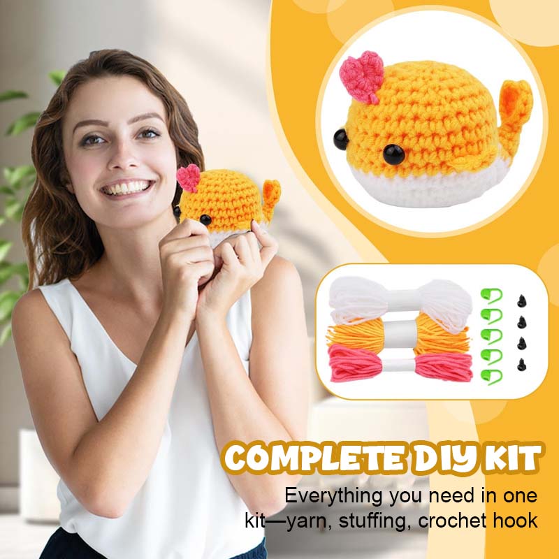 DIY crochet kit: wool doll whale