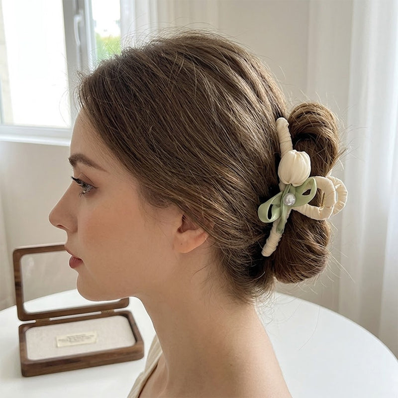 Satin Bow Hair Tie Claw Clip🌷 — Bloom with Timeless Elegance
