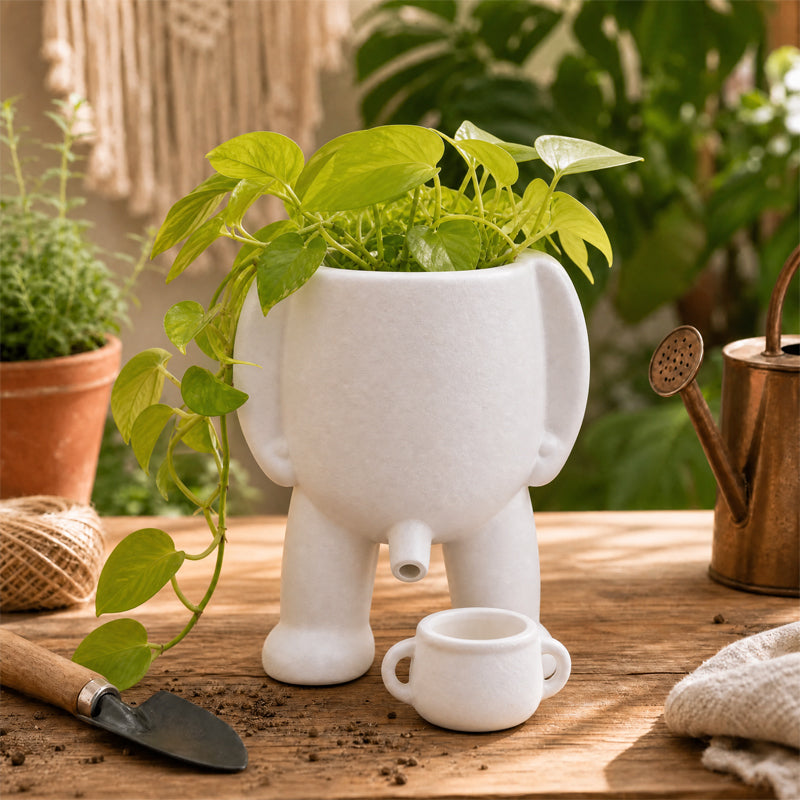 Creative 'Peeing' Planter Pot - Quirky Nordic Art Succulent Flower Pot for Unique Home Decor