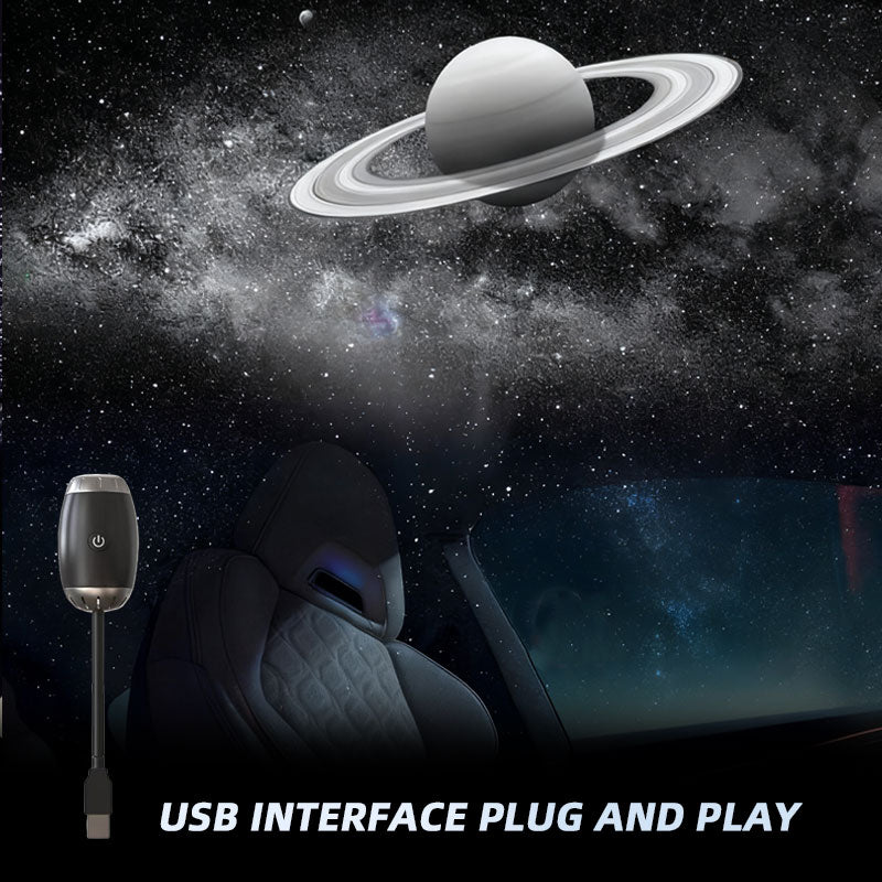Create Your Own Mobile Planetarium - Mini USB Projector Star Light with Music Rhythm, Car Interior Accessories Decoration