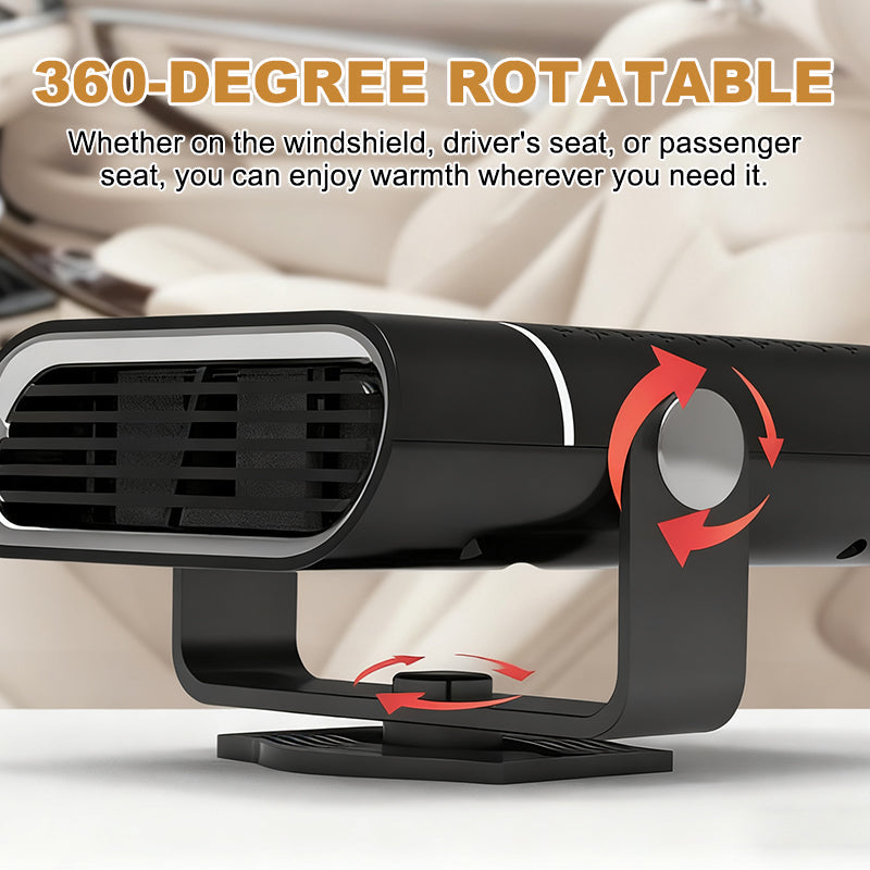 2-in-1 Portable Car Heater with 360° Rotation Built-in overheat protection function: If the temperature is too high, it will automatically shut down to prevent risks.