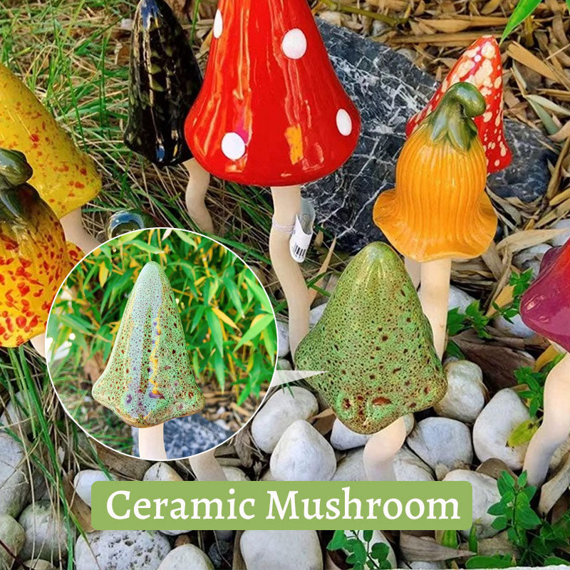 🍄Tinkling Toadstools Ceramic Mushrooms for Garden Decoration